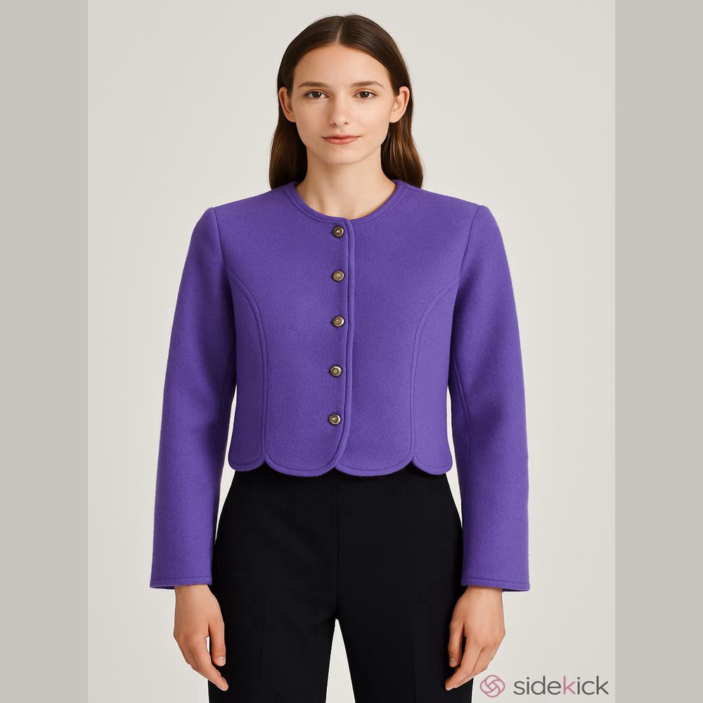 Vintage Geiger Wool Jacket Purple Size Medium EU 40